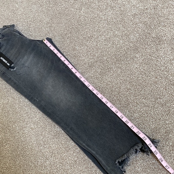 SIMPLE SOCIETY Women’s Straight Super High Rise Distressed Hem Denim Jeans 27 - Picture 4 of 14